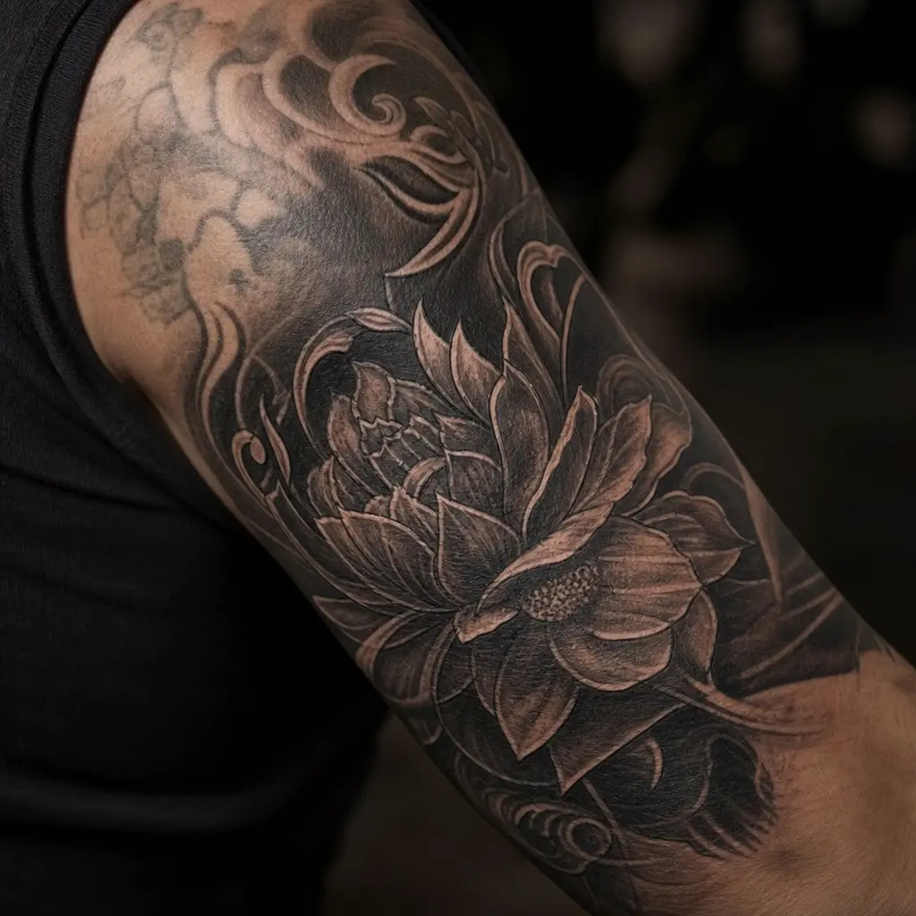 Cover-up tattoo over oud werk
