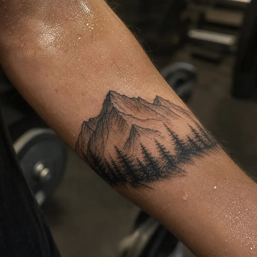 Zweet op de huid rond een genezende tattoo