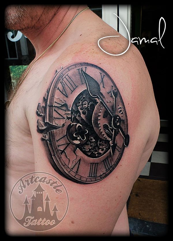 ArtCastleTattoo Tattoo ArtiestJamal Clockwork Black n Grey