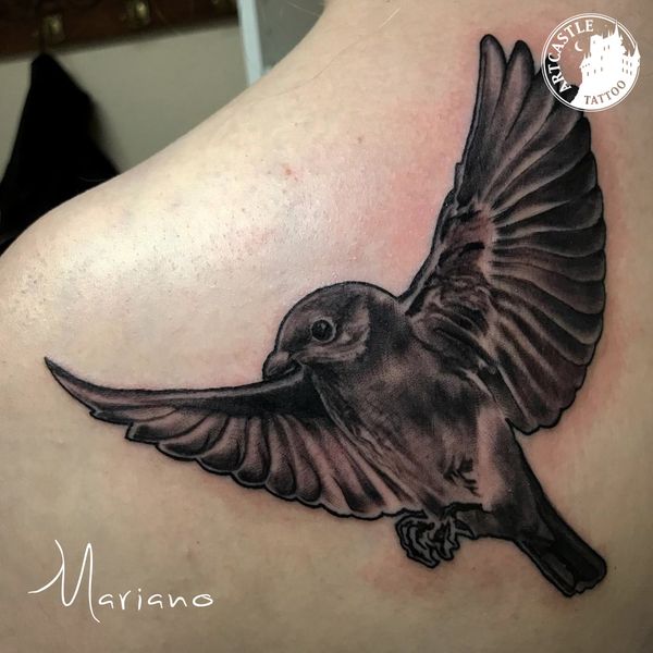 ArtCastleTattoo Tattoo ArtiestMariano Bird on shoulder