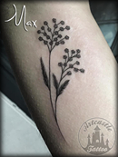 ArtCastleTattoo Tattoo ArtiestMax Super tiny high detailed flower piece BlacknGrey